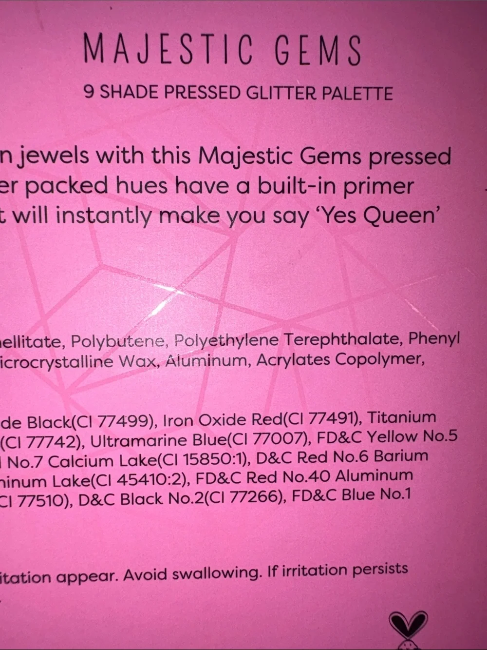 Profusion- 9 Shade Pressed Glitter Palette - Majestic Gems - Eyeshadow w/ primer